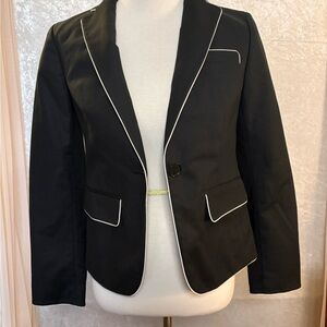 GAP Black Academy Blazer with White Piping Size 4